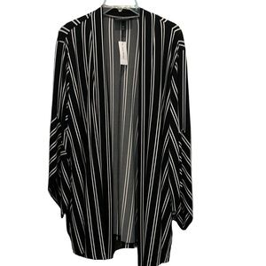 Lane Bryant Kimono Style Jacket Black and White Size 14/16